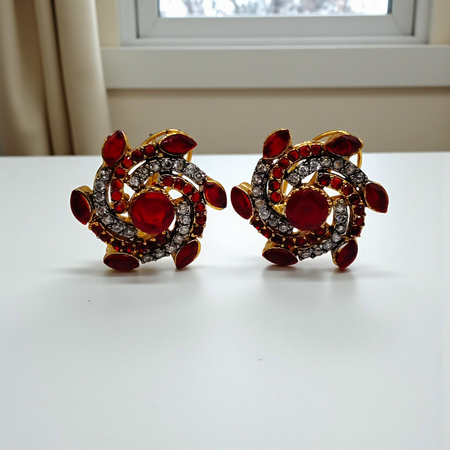 Gold Bloom Sparkle Earrings