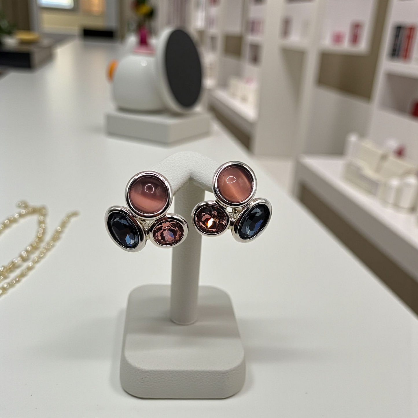 Triple Gemstone Stud