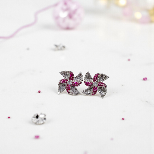 Sparkling Petal Cluster Earrings