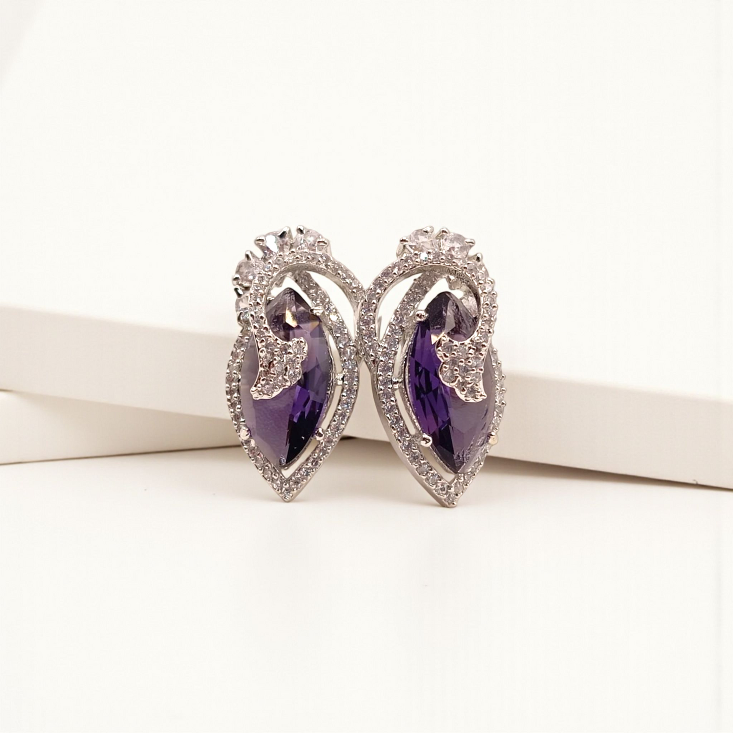 Elegant Marquise Stone Stud Earrings