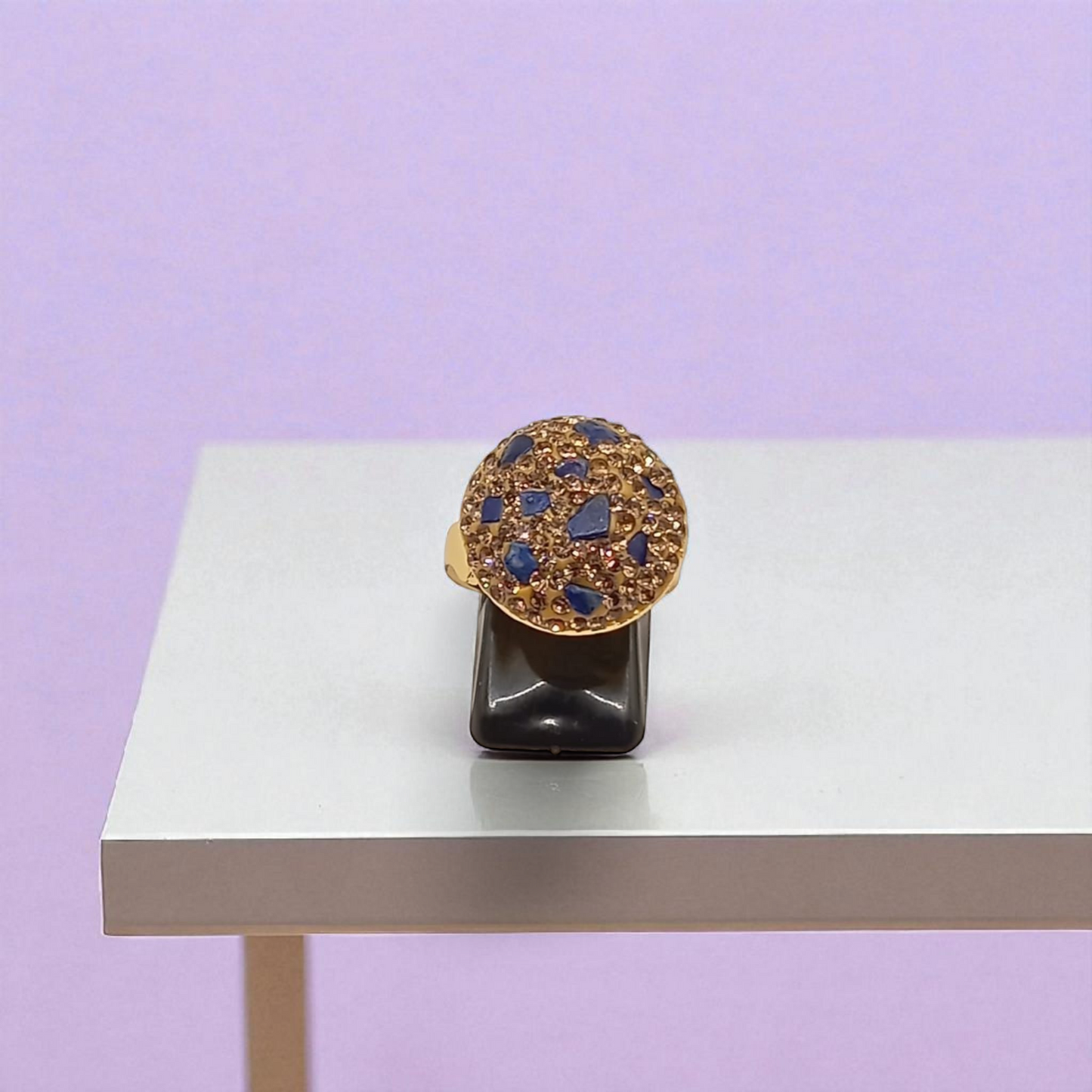 Royal Blue Mosaic Dome Ring