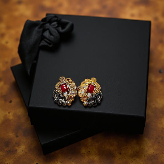 Gold Bloom Sparkle Studs