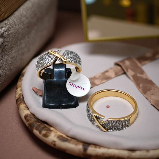 "Crossover Pavé Statement Ring"