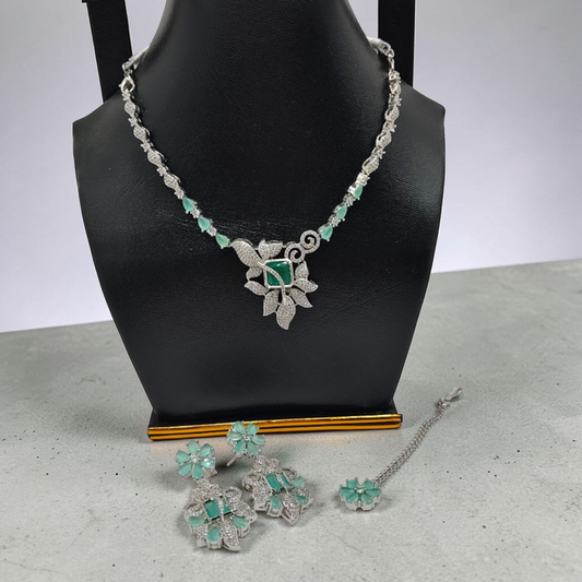 Emerald Bloom Statement Jewellery Set