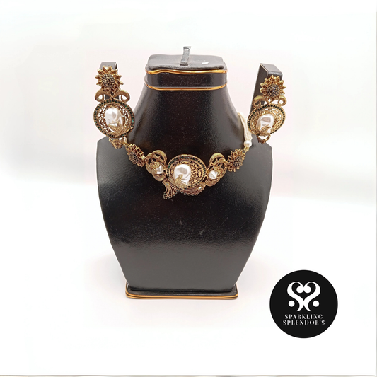 Golden Pearl Empress Choker Set