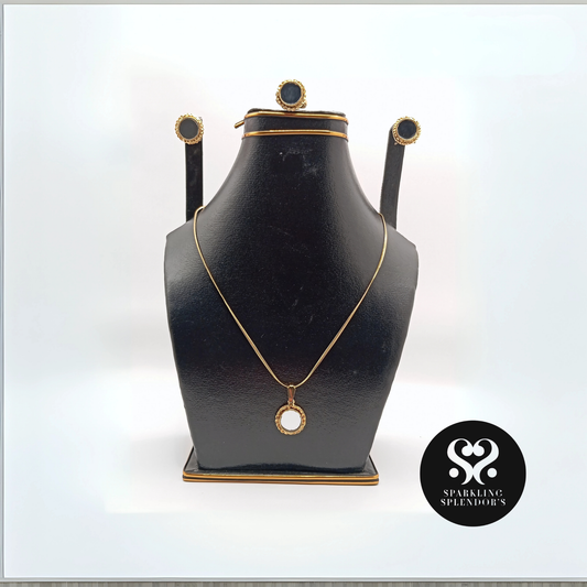 Elegant Stone Charm Pendant Set