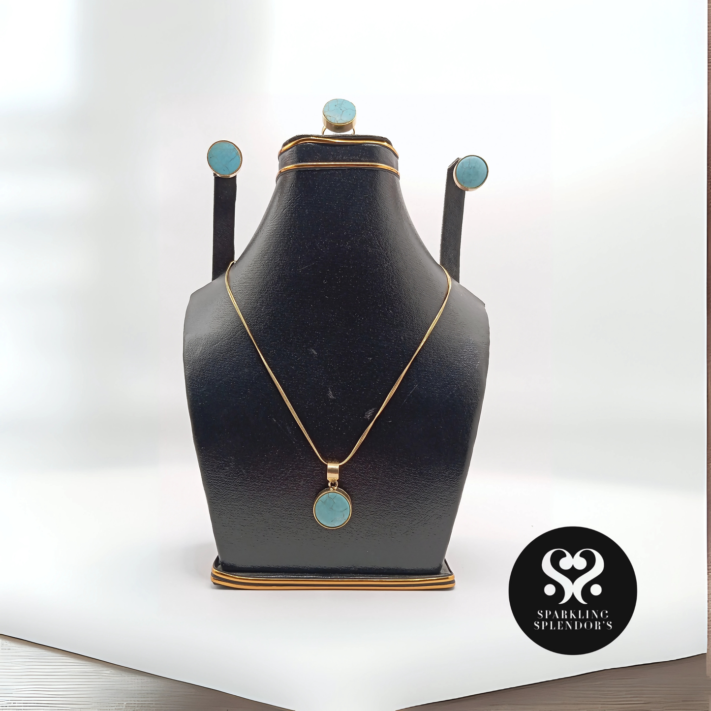 Elegant Stone Charm Pendant Set