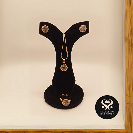 Golden Bloom Pendant Set