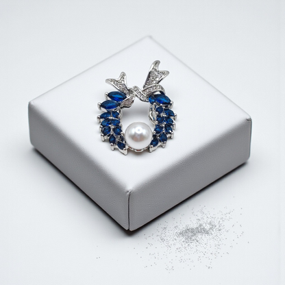 Crystal Wreath Ring with Pearl Accent and Bow Detail