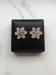 Elegant Champagne Petal Studs