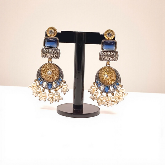 Title:
Royal Blue Stone & Pearl Antique Jhumka Earrings

Regal Ruby Stone & Pearl Antique Jhumka Earrings