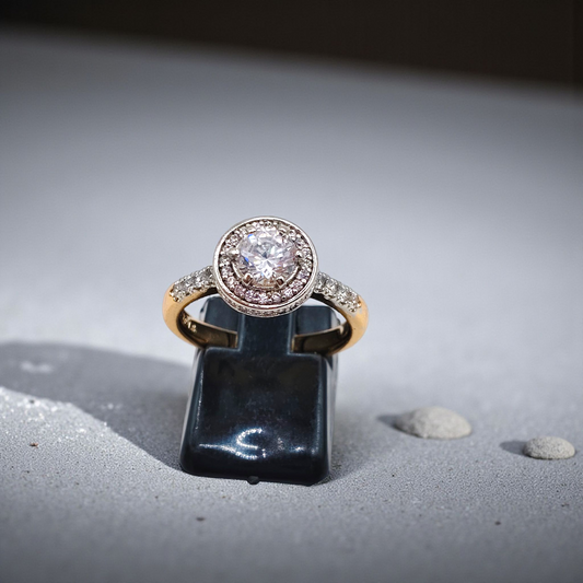 Golden Halo Circle Ring