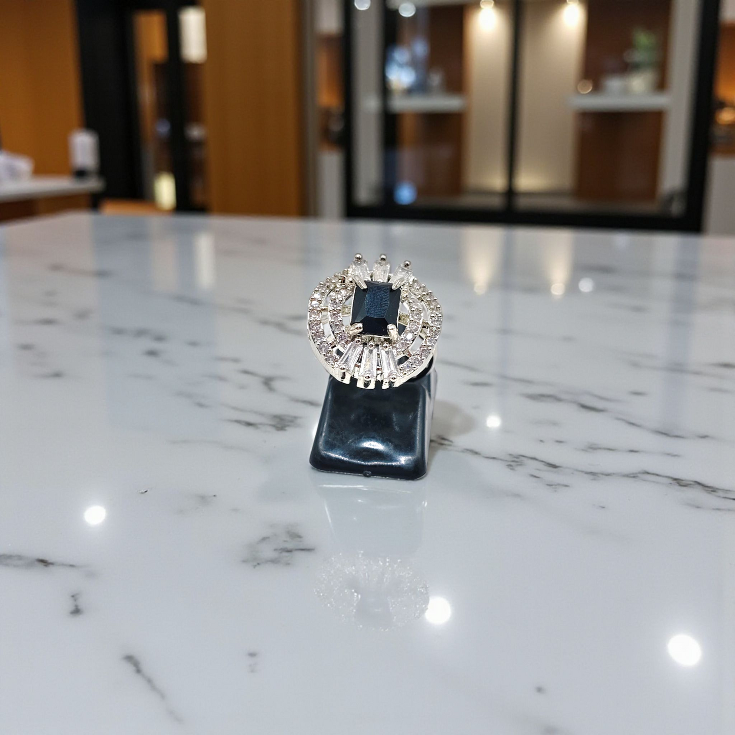 Radiant Halo Gemstone Rings