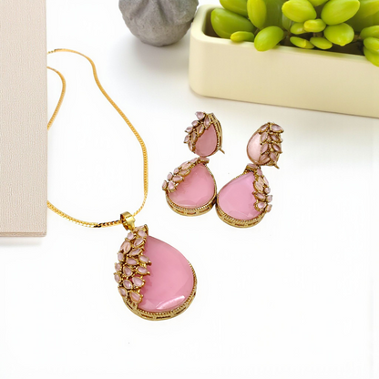 Elegant Teardrop Pendant Set 4 Colours