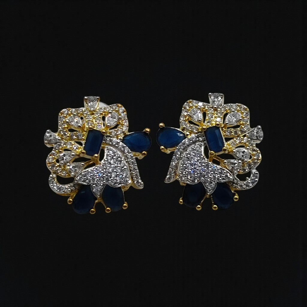 Crystal Floral Statement Stud Earrings Gold & Silver Plated Multicolor Collection
