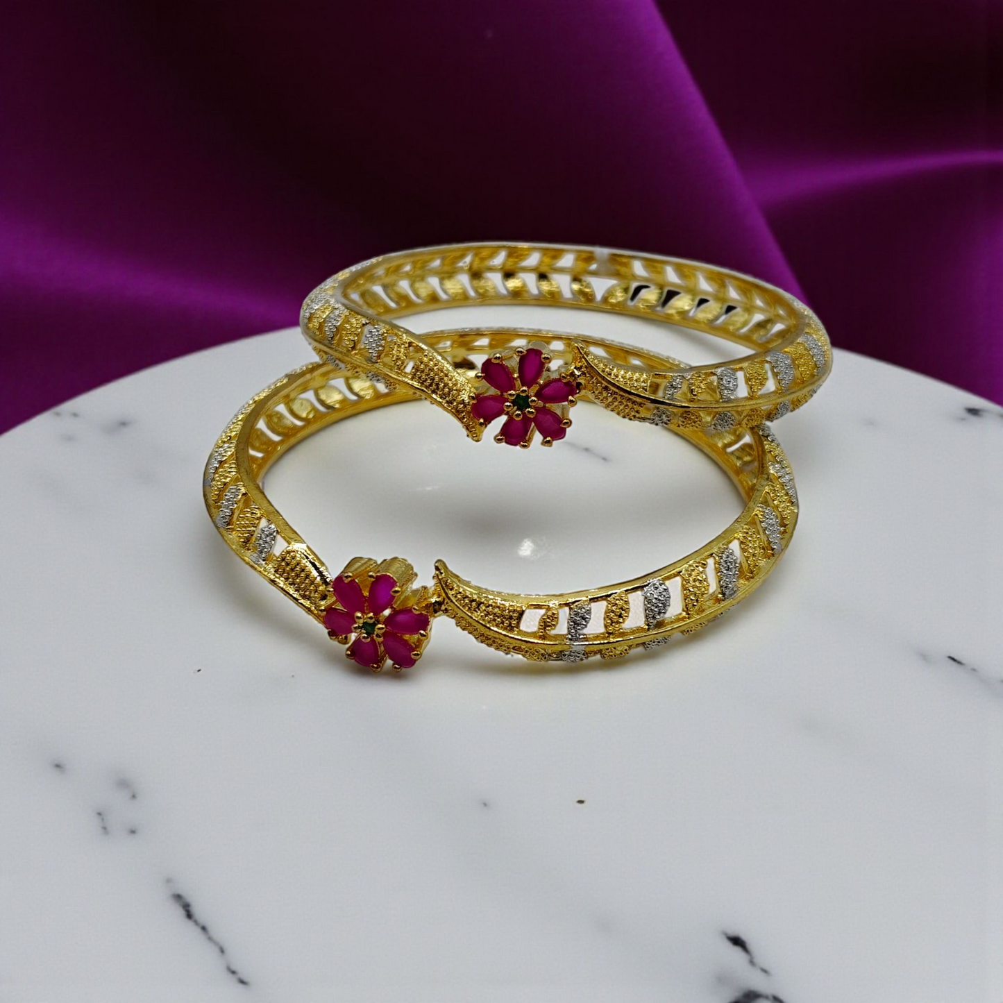 "Radiant Bloom Bangles – Where Elegance Blossoms"