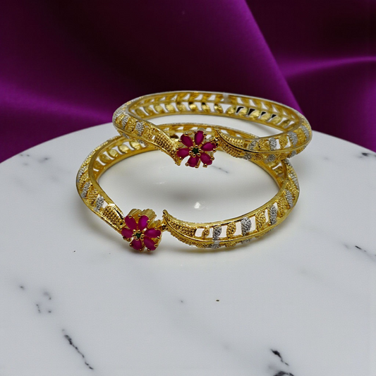 "Radiant Bloom Bangles – Where Elegance Blossoms"