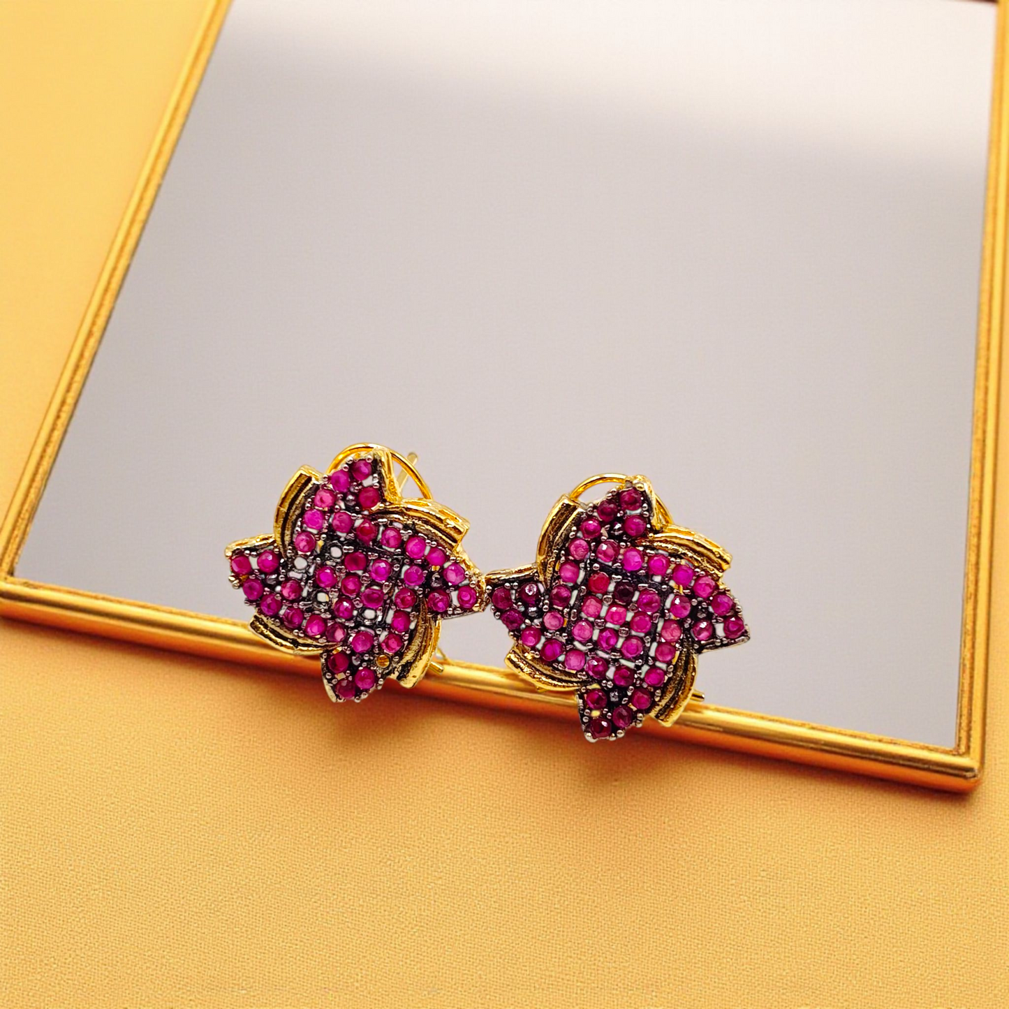 Gold Bloom Sparkle Earrings
