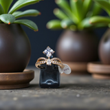 Elegant Geometric Crown Ring