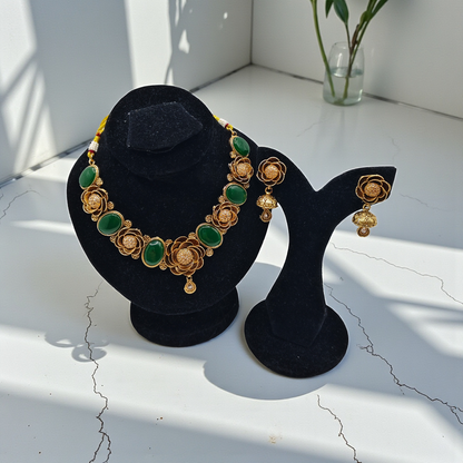Pastel Bloom Necklace Set Gold Plated