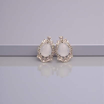 Moonlight Teardrop Halo Studs