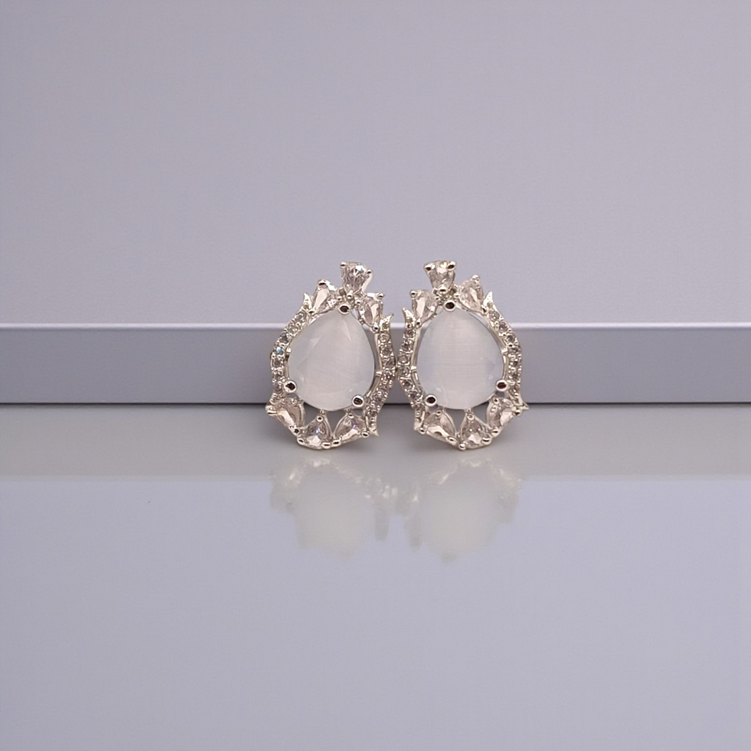 Moonlight Teardrop Halo Studs