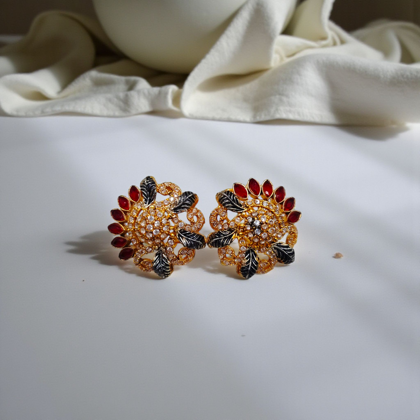 Gold Bloom Sparkle Earrings