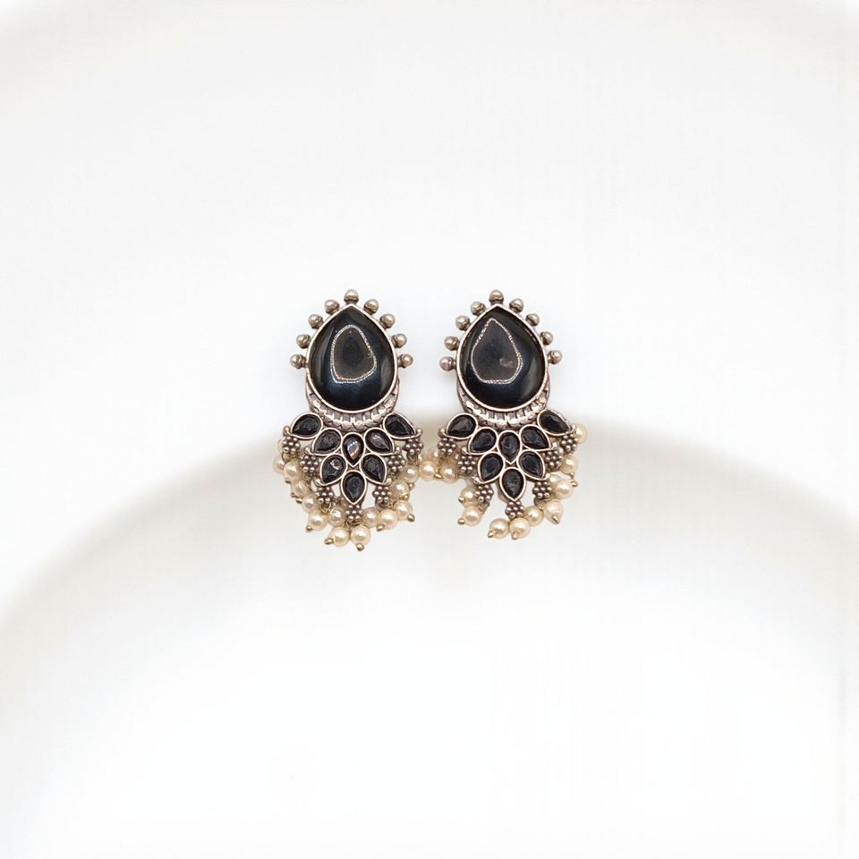 Mirror Drop Chandilier with Pearl Clusters