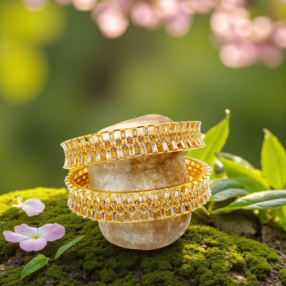 Timeless Grace Bangles Gold Baguette