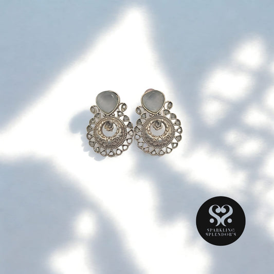 Antique Inspired Aqua Gemstone Earrings