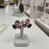 Triple Gemstone Stud