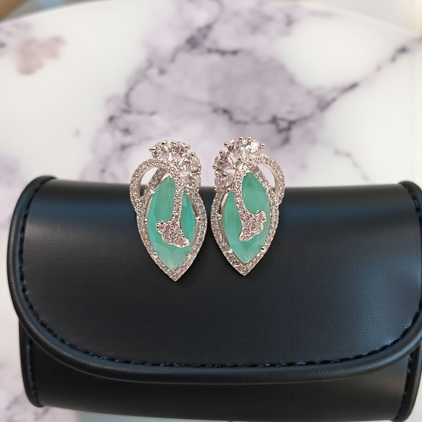 Elegant Marquise Stone Stud Earrings