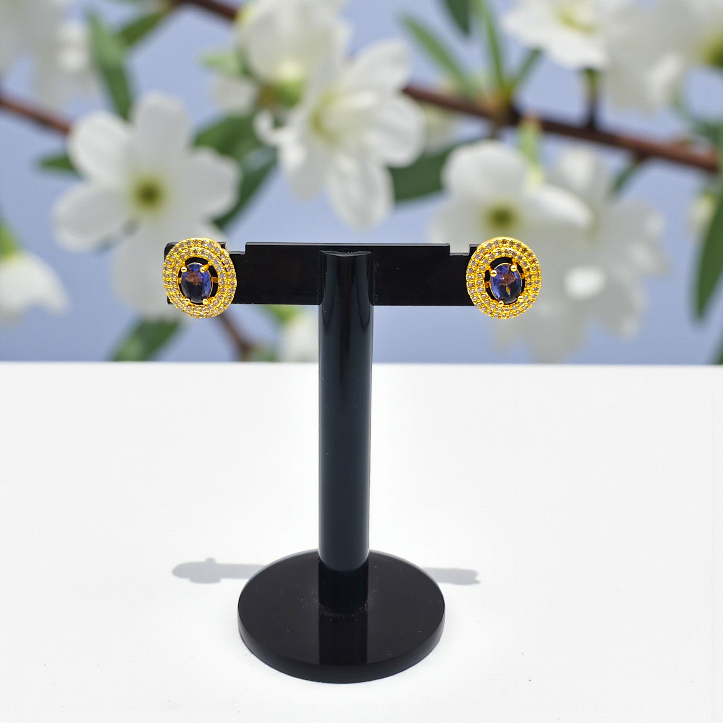 Premium Halo Stud Earrings – Elegant Everyday & Festive Collection