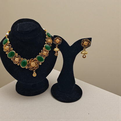Pastel Bloom Necklace Set Gold Plated
