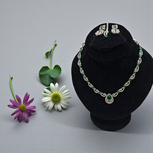 Emerald Green Crystal Necklace Set