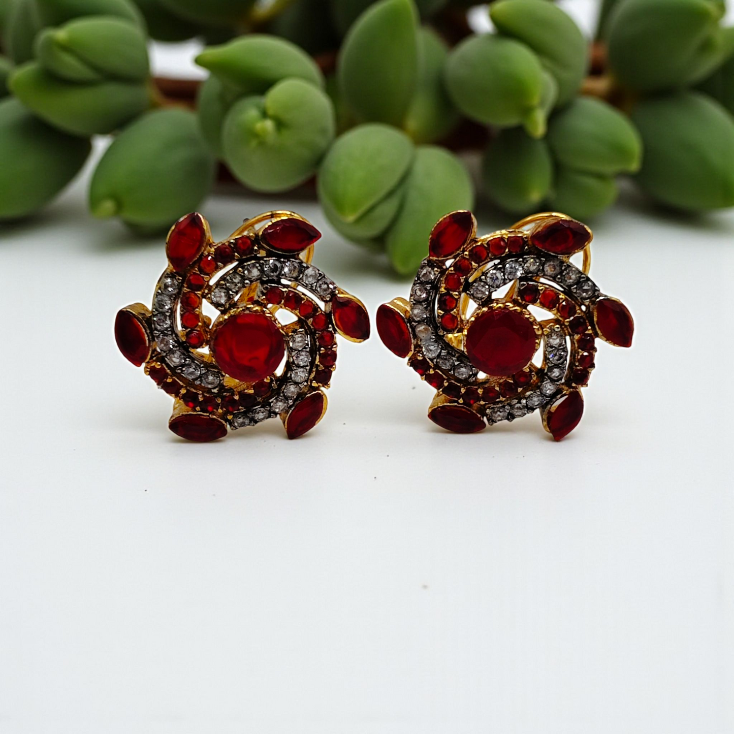 Gold Bloom Sparkle Earrings