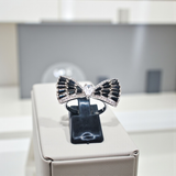 Crystal Wreath Ring with Pearl Accent and Bow Detail