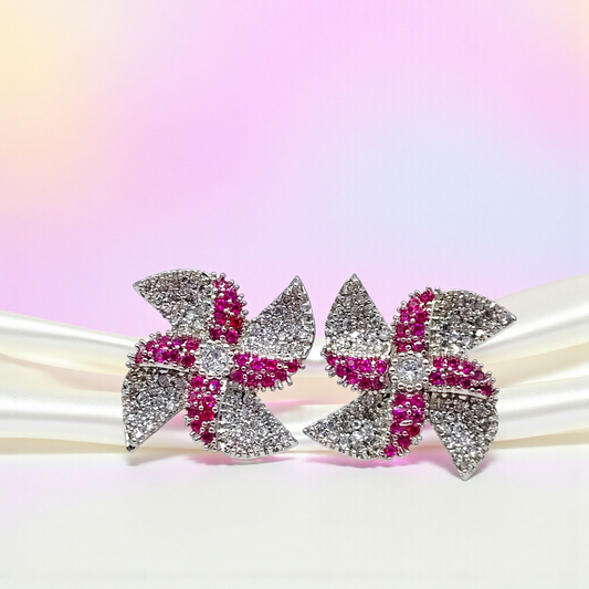 Sparkling Petal Cluster Earrings