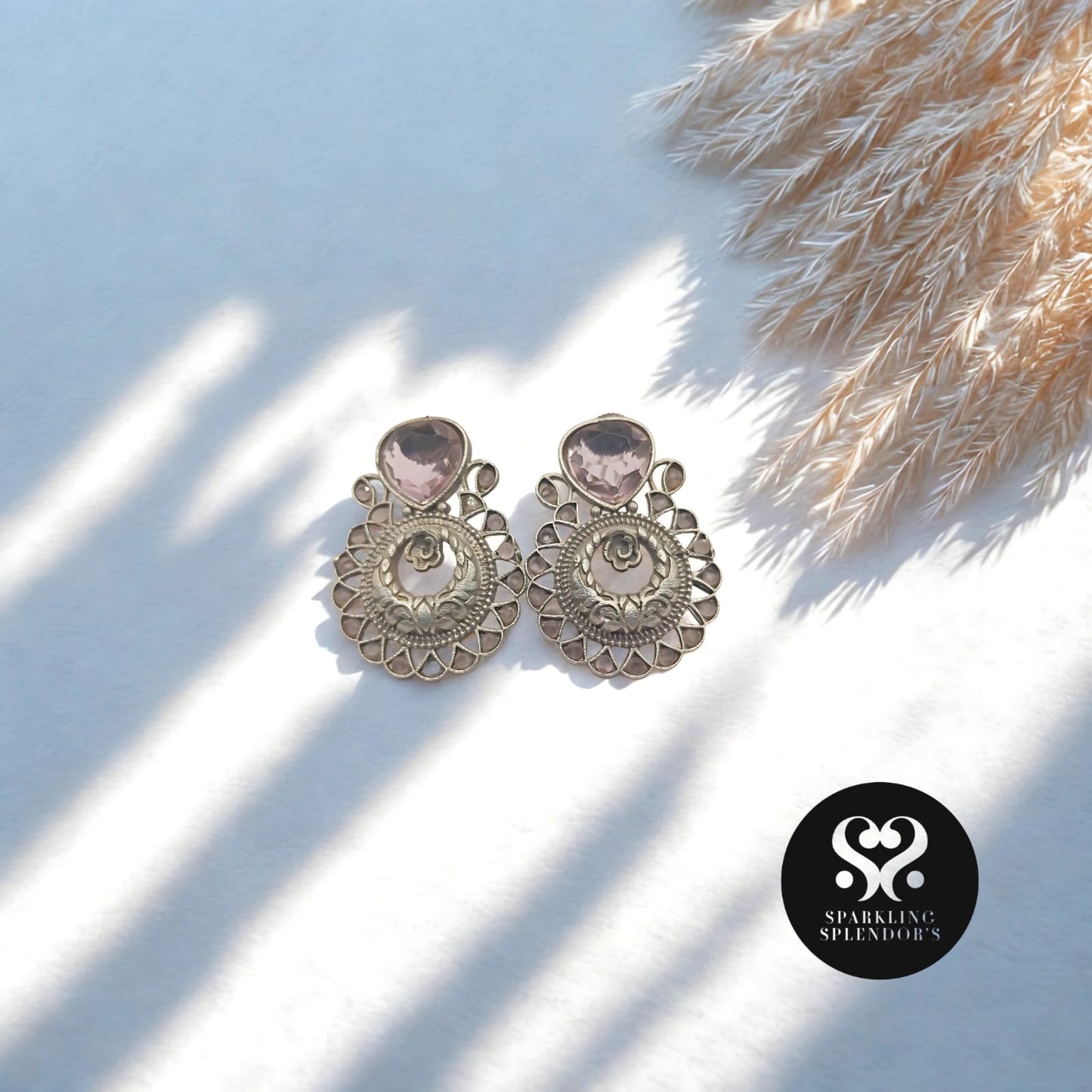 Antique Inspired Aqua Gemstone Earrings