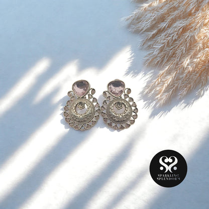 Antique Inspired Aqua Gemstone Earrings