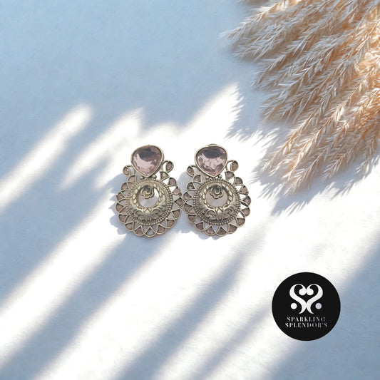 Antique Inspired Aqua Gemstone Earrings