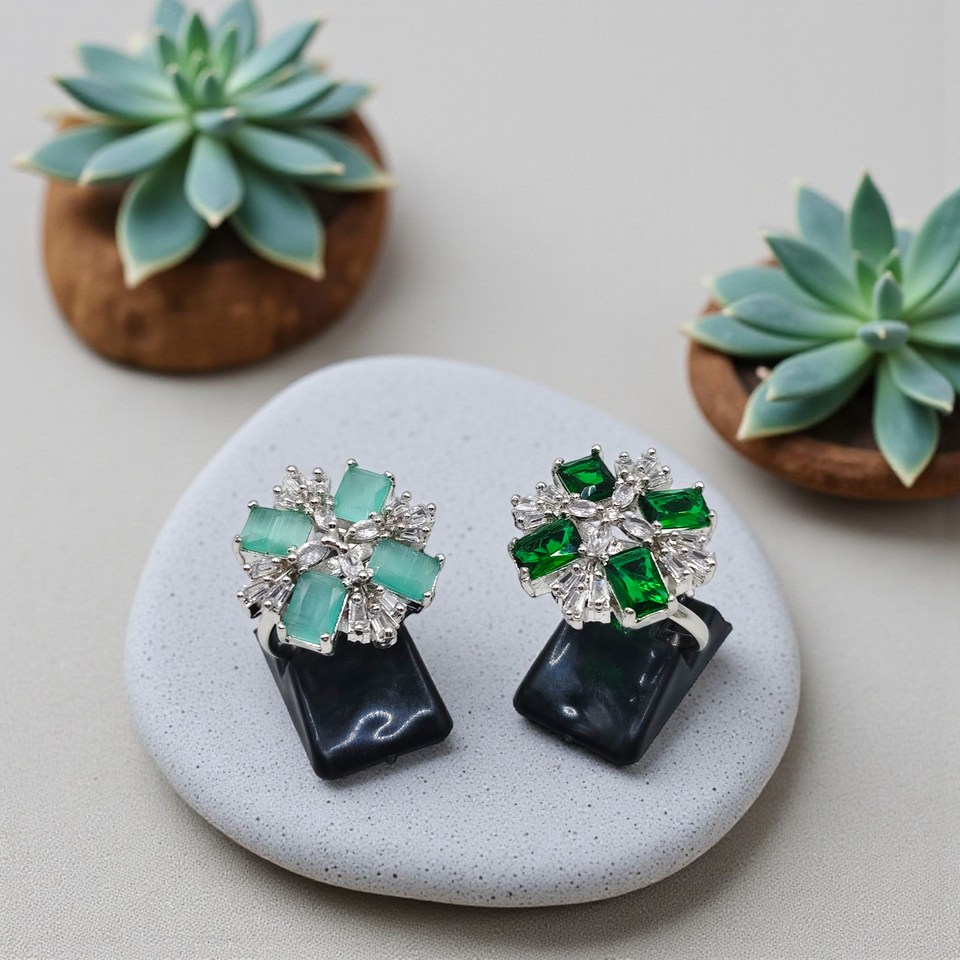 Floral Gemstone Statement Rings