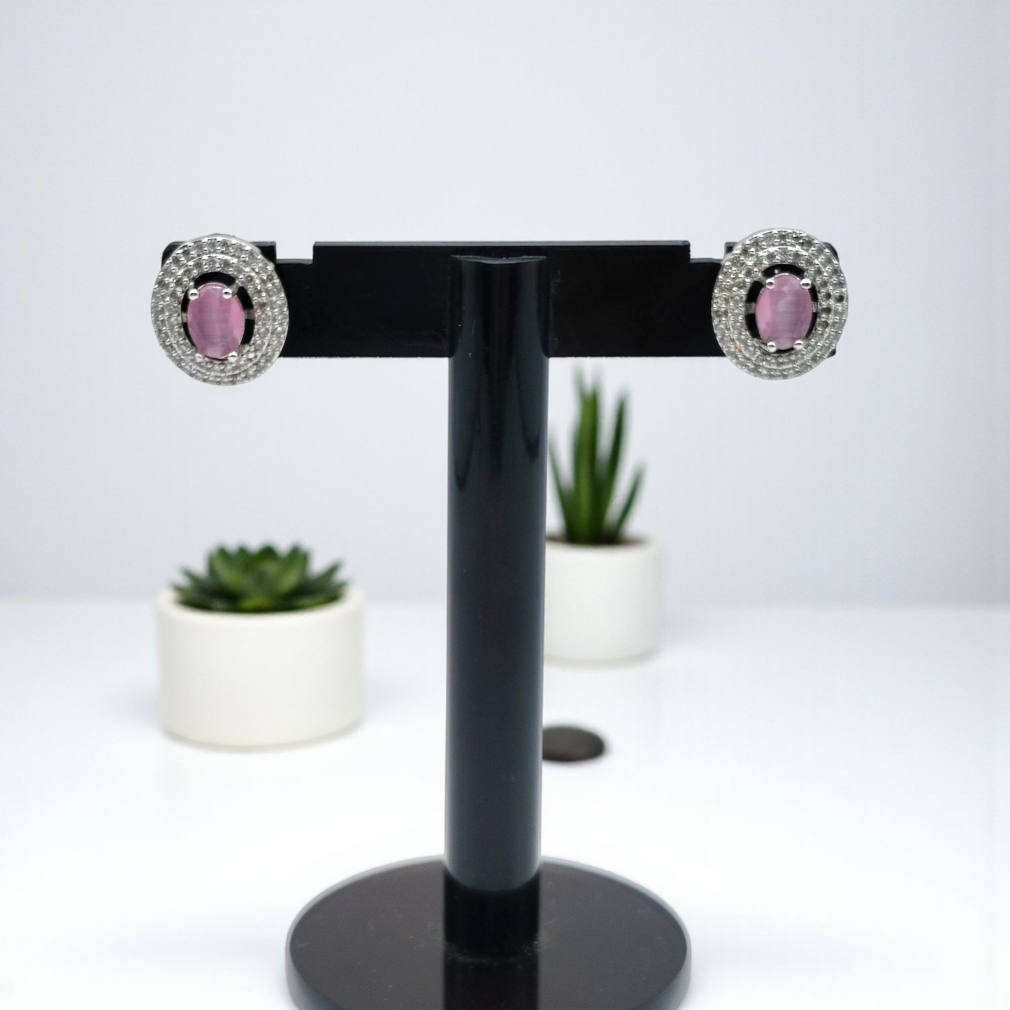 Premium Halo Stud Earrings – Elegant Everyday & Festive Collection