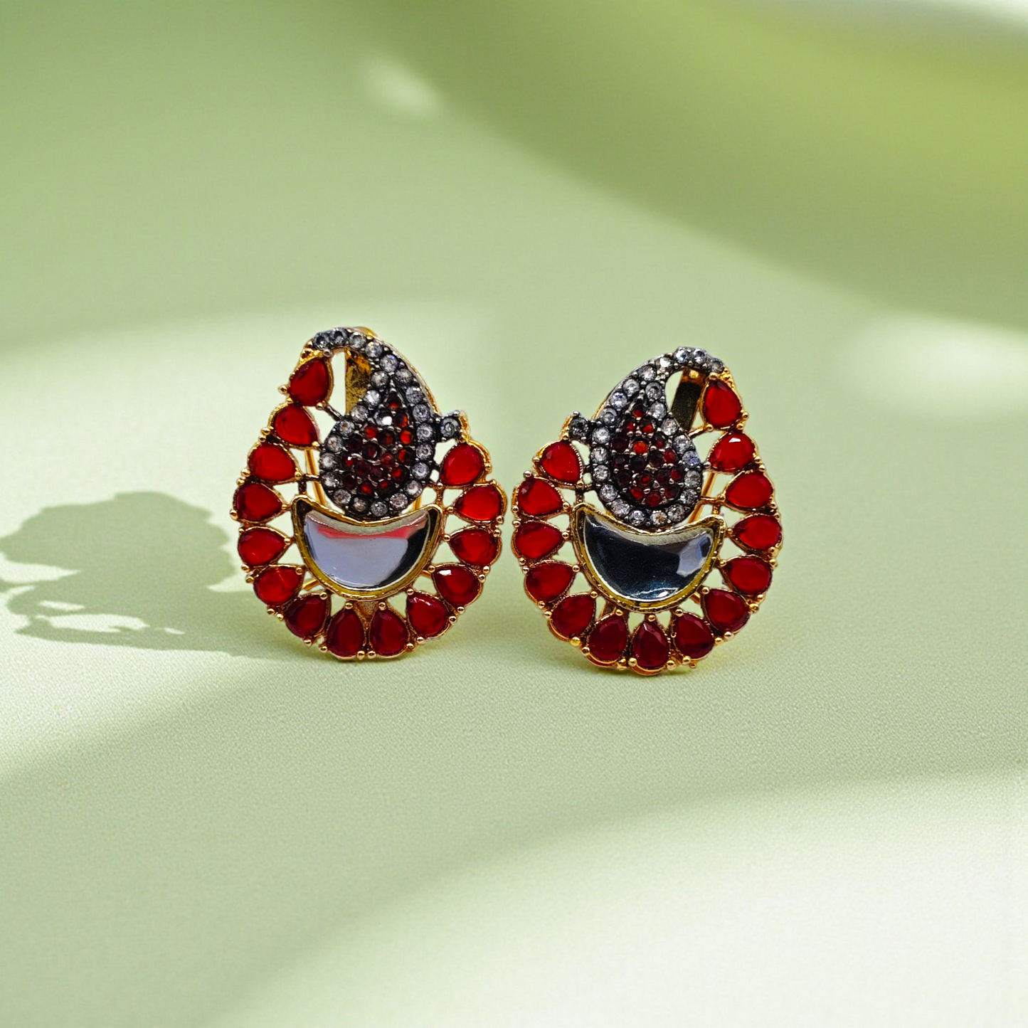 Golden Dome Stud Earrings