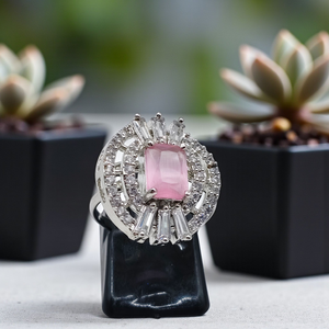 Radiant Halo Gemstone Rings