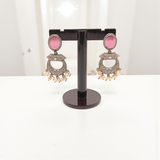 Antique Stone Chandelier Oxidize Hoop