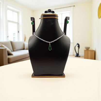 Emerald Grace Teardrop Pendant Set