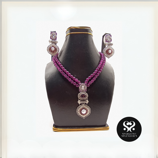 Amethyst Shine Beaded Mala– Silver & Violet Sophistication