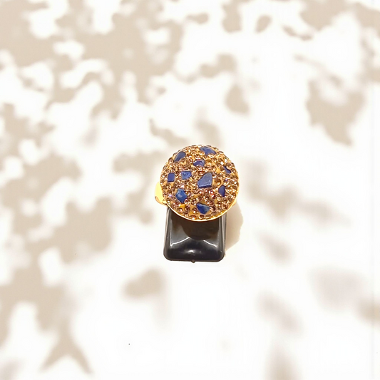 Royal Blue Mosaic Dome Ring