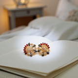 Gold Bloom Sparkle Studs